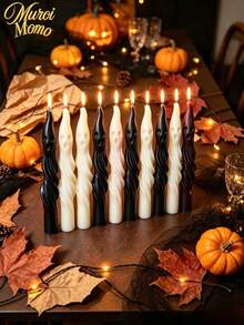 Muroi Mono 10/2/1 pièce, Bougie parfumée longue en forme de fantôme pour Halloween, Décoration d'ambiance amusante et créative, Bougie en cire de soja faite à la main en forme de momie blanche, Idéale pour les fêtes d'Halloween, la décoration de la maison & les cadeaux de fête - Bougie fantôme - Voir 6