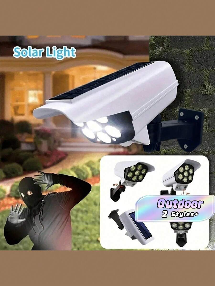 1PC Outdoor Solar Sensor Light, With Remote Control; Wireless Fake Surveillance Camera, Suitable For Hotel Porch, Garden, Patio, Driveway And Other Locations - Simulation camera light - View 1