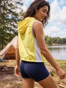 Exploreva Exploreva Yellow Women's Zipper Front Casual Outdoor Vest Jacket - Yellow - View 2