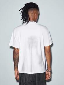 Modcrash Men's Vintage Street Style White T-Shirt With Retro Photo Graphic Print - White - View 3