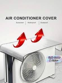 1pc Solid Double Layer AC Cover Outdoor Unit Protector Weather Resistant Anti Aging For Home Exterior Wall Patio Daily Use Functional Convenient Practical Household Supplies Must Have - Single Size - View 1