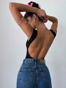 Firerie 2件組女款純色深V露背百搭連身衣，適合度假、派對、夜生活、夜店、夏季，黑色與酒紅色，性感風格 - 彩色 - 查看 5