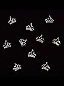 10PCS AB Rhinestone Crown Shape 3D Shiny Multicolor Nail Art Rhinestones Gems Decoration For Manicure Salon Party Daily Wear Gift Women - Multicolor - View 6
