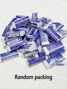 30pcs Blue 2B Erasers – Soft, Clean-Erasing, And Easy To Use; Suitable For Students, Drawing, And Art. Large White Erasers For School And Office Use. Back-To-School Essential Stationery; Assorted Packaging Colors (Shipped At Random). - Blue - View 5