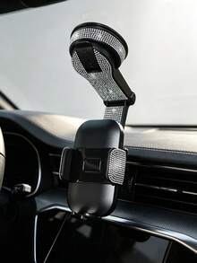 Teckwe Dudukan Ponsel Mobil Bertabur Berlian: Perekat Hisap, Universal, Multifungsi, Dapat Diputar 360 Derajat, Dudukan Navigasi Tahan Guncangan - MultiWarna - View 4