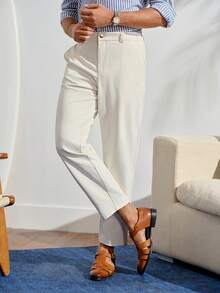 Men's Casual Minimalist Business Commute Slant Pocket Suit Pants - Beige - View 5