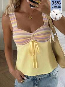 CovetEZ Women's Colorblock Casual Versatile Daily Wear Top - Multicolor - View 3