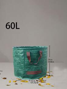 Reusable Garden Waste Bags With Handles, Made Of Durable PP Material, Great For Yard Trimmings, Leaves And Plants. Green With Red Stitching, Perfect For Garden Maintenance And Landscaping. - A - View 4