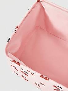 ROMWE Kawaii Keranjang Penyimpanan Kain Tebal Versi Lengkap Pink Cherry, Cocok untuk Kamar Tidur, Kamar Mandi, Dapur, dll. - ceri - View 4