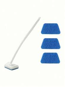 1/2/3pcs Long Handle Bath And Tile Cleaning Brush With Sponge Refill Home Bathroom Decor Summer - multicolor - View 2