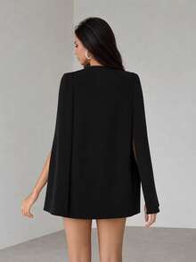 Firerie Open Front Cape Blazer In Fall/Winter - Black - View 2