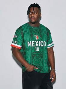 Modcrash Plus Size Men Street Style Casual Retro Letter Print T-Shirt - Multicolor - View 6