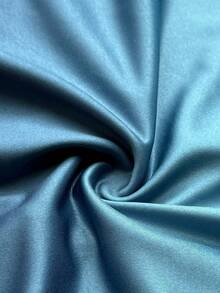 Viva Relle Plus Size Women's Blue-Black Gradient Satin Long Evening Gown, V-Neck, Slit, Cape Sleeve, Ruched Waist, Bodycon, Floor Length, Formal Party Wedding Guest Dress - Multicolor - View 6