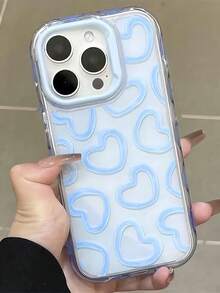 Casing Ponsel Motif Hati Lukisan Minyak Lucu, Pelindung Bodi Penuh, Cangkang Keras, Tahan Guncangan, Tahan Jatuh, Anti Gores, Tahan Lama, Pas Ramping, Potongan Presisi, Bezel Terangkat, Perlindungan Kamera, Nyaman - Biru - View 3