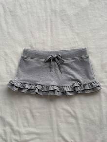 Attitoon 女款休閒超低腰緊身裙，Y2K風格，夏季女裝 - 灰色 - 查看 4