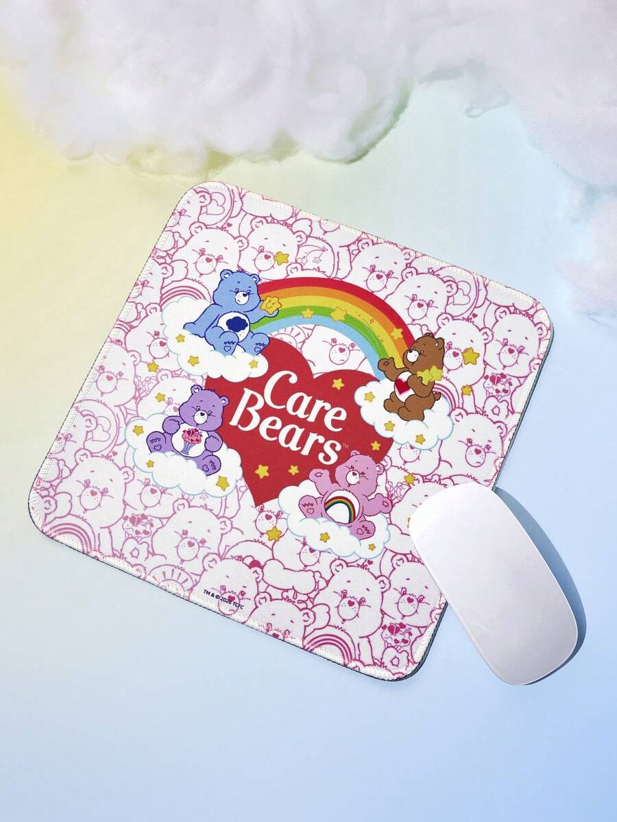 SHEIN X Care Bears 經典卡通圖案滑鼠墊 防滑辦公電腦桌墊 電競滑鼠墊 - 方形 - 查看 1
