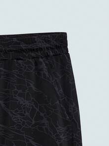 Modcrash Plus Size Ice Silk Solid Color Knit Fabric Sports Shorts/Beach Shorts, Suitable For Summer - Black - View 8