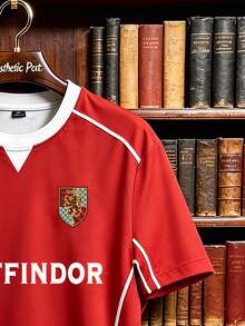 HARRY POTTER X SHEIN Aesthetic Post 男士字母印花圓領短袖休閒T恤 - 彩色 - 查看 5