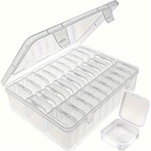 31 Piece Combination Bead Jewelry Storage Box, Transparent Plastic Sorting Set, 30 Small Boxes, 1 Large Box, Durable And Portable Handmade Container Suitable For DIY Handmade Bead Making Earrings, Rings, Necklaces, Small Items For Home Storage - transparent color - View 4