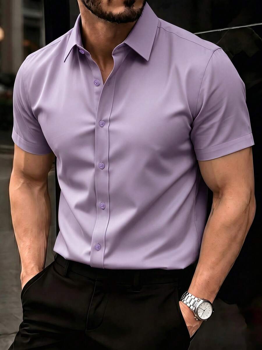 Calvornis Camisas para hombre - Púrpura polvoriento - Ver 1