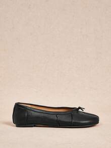 Rosivie Black Split-Toed Ballet Flats, Women's Low Vamp Soft Leather Versatile Commuter Shoes Fall Shoes - Black - View 6