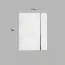 A5 Loose Leaf Photo Album Book, DIY Scrapbook Journal Notebook, Clear Pocket Photocard Binder With Elastic Band, White Frosted Cover For Kpop Photocard, Ticket, Picture Storage - default - View 10