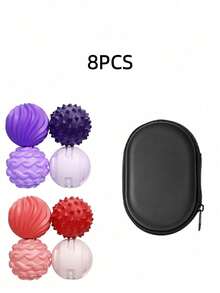 4/8 PCS Textured Magnetic Silicone Fidget Balls, Assorted Colors Black Green Pink Purple, Stress Relief Fidget Toys For Office, Classroom & All-Year Company Use - 8pcs - View 1