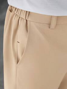 SLATEMANN Men's Casual Button Pocket Business Suit Pants For Office - Khaki - View 5