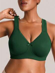 Barelissa Sujetador sin aros con cierre delantero talla grande, 1 pieza - Verde militar - Ver 5