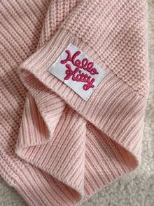 HELLO KITTY AND FRIENDS | SHEIN GraphicGems 女童圓領刺繡針織套頭毛衣，純粉色，可愛甜美休閒風，簡約百搭，柔軟舒適，適合秋季旅行 - 粉色 - 查看 6