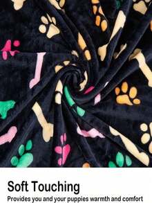 Pet Fleece Blanket Soft Plush Double-Sided Fur Couch Mat, Cozy Warm Throw For Small Medium Large Dogs Cats, Machine Washable Non-Shedding Pet Bed Cover, Couch Protector For Living Room Bedroom, Travel Car Seat Mat, Crate Pad, - Black - View 8