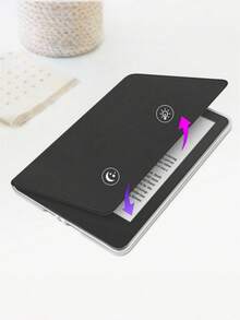 1PC Clear Ultra Translucent Acrylic Hard Shell TPU Soft Bumper Shockproof Scratch Resistant Auto Wake Hibernate Smart Kindle Paperwhite Protective Cover Case For Ereader Reading Travel Office Home Gift - Black - View 2