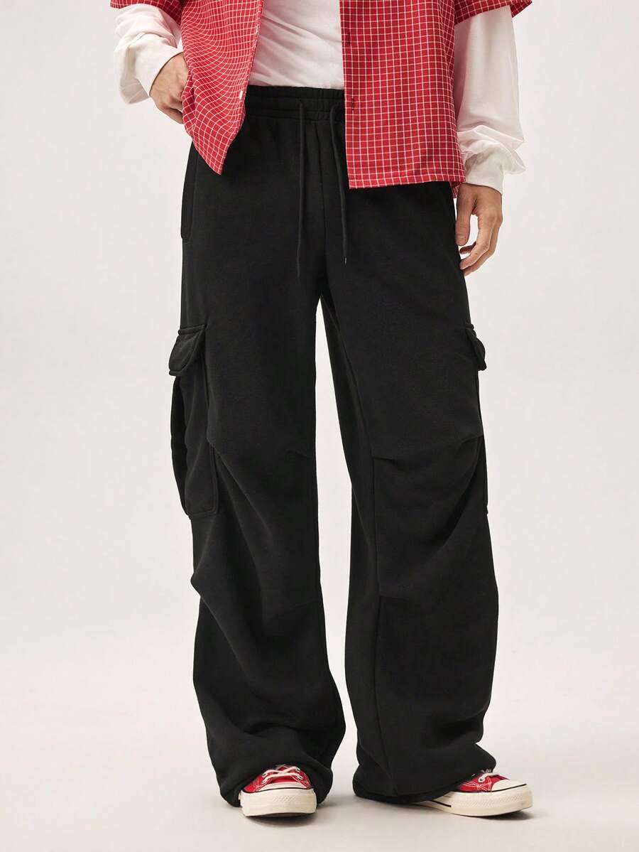 Vaulklash Quần jogger nam trơn màu thường ngày - màu đen - Xem 1