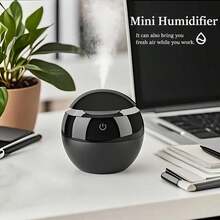 1 pieza Humidificador de aroma negro USB con luces LED de colores, alimentado por USB, control táctil, funcionamiento silencioso, diseño compacto, adecuado para habitaciones de 21–30㎡. Humidificador de dormitorio | Humidificador moderno | Humidificador silencioso - Múltiple - Ver 2