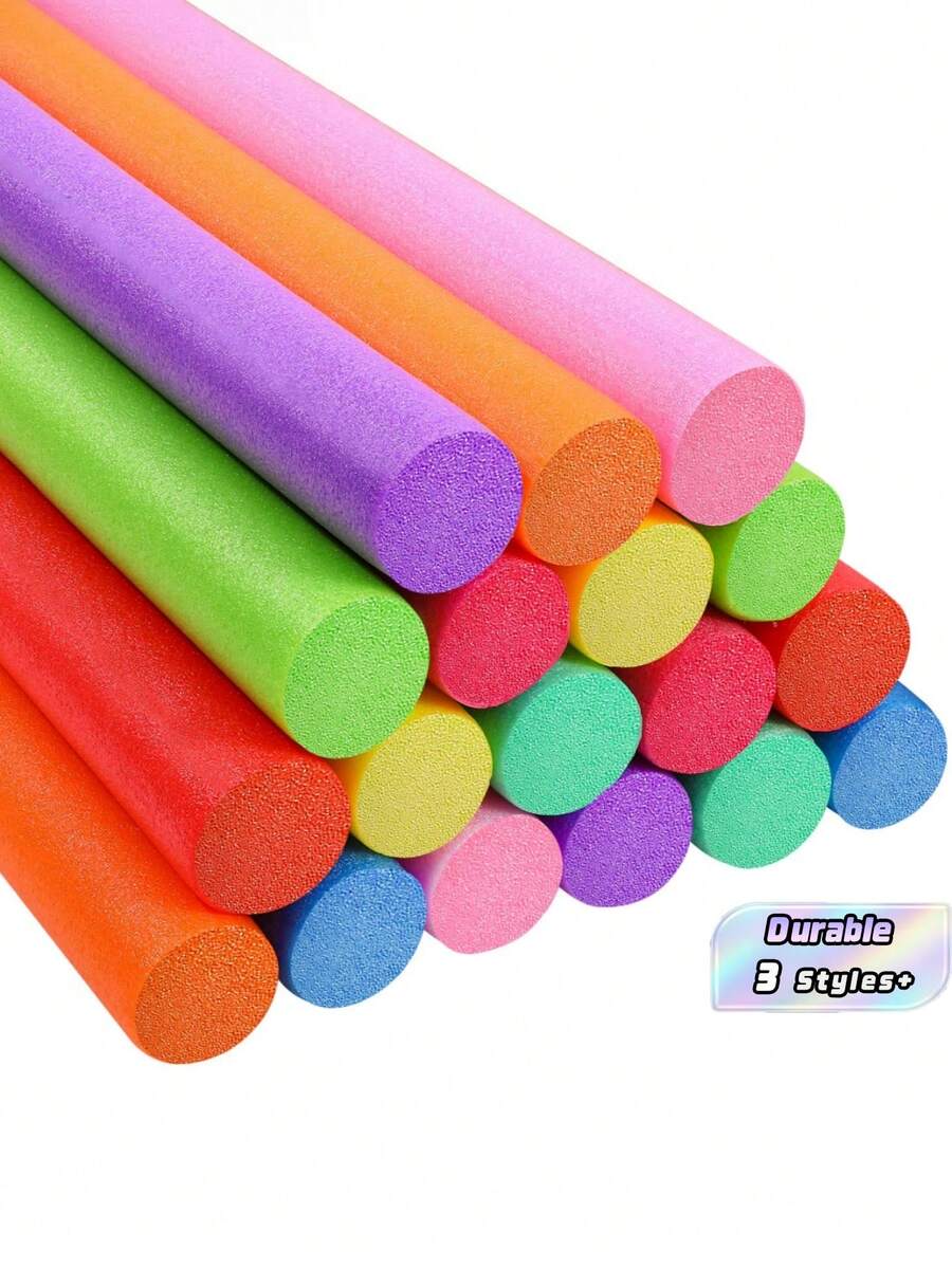 1/6/10PCS 19.7 Inch Durable Quick Dry Foam Mixed Color Swim Pool Noodles Water Aerobics Swimming Lessons Pool Decor Crafts Home Gym Birthday Party Summer Pool Party Training Equipment Pool Accessories Swim Gear Pool Floats - Colored Solid - View 1