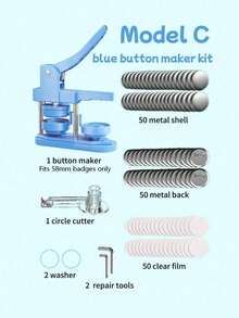 Badge Maker Press Machine Punch Kit, Suitable For Making Fridge Magnets, Brooches, Badges, Includes Round Cutter, Ideal For Christmas, Halloween Crafts And Personalized Gifts, No Installation Required - multicolor - View 11