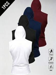 Gym Rark Camiseta deportiva sin mangas con capucha y cordón para hombre con estampado de barra - Blanco - Ver 2