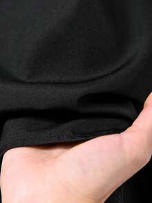 Rusticease Women's Solid Color Round Neck Long Sleeve Button Design Casual Modest Long Dress Autumn Elegant Office Dinner Black - Black - View 6