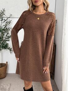 EMERY ROSE Women's Solid Color Casual Daily Summer Travel Dress - Brown - View 7