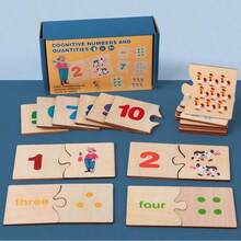MINKOJA Montessori Early Education Toy, Wooden Number Matching And Counting Puzzle Game, Suitable For 3-6 Year Old Children's Enlightenment - Multicolor - View 10