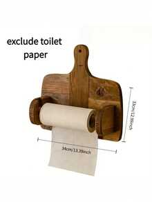 1 Buah Rak Penyimpanan Serbaguna Bentuk Papan Kayu Vintage Kompak, Kokoh, dan Tahan Lama untuk Handuk Kertas, Tempat Tisu Toilet, dan Lap Piring - Organizer Penyimpanan Kreatif, Hemat Ruang untuk Dapur, Kamar Mandi, Ruang Makan, dan Kantor Rumah - Coklat - View 3