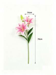 Cirelle 1pc Real Touch Artificial Lily Stem, Realistic Faux Silk Stargazer Lily Flowers, Artificial Floral Spray For Home Table Decor, Vase Arrangement, Wedding Decor - Multicolor - View 3