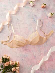 FairyFlirt Women's Lace Underwire Bra Lingerie - Rusty Rose - View 3