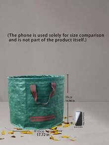 Reusable Garden Waste Bags With Handles, Made Of Durable PP Material, Great For Yard Trimmings, Leaves And Plants. Green With Red Stitching, Perfect For Garden Maintenance And Landscaping. - A - View 3