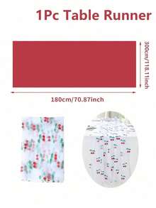 透明櫻桃刺繡桌旗，白色薄紗水果桌飾，適用夏季派對、婚禮、生日、嬰兒洗禮、廚房、餐廳、居家桌面裝飾 - 多色 - 查看 11
