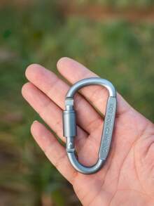 Aluminum Alloy D-Type Multi-Functional Outdoor Tactical Gear, Including Climbing Buckles, Locking Buckles, Quick-Release Hooks, Hooks, And Keychain Bottle Hooks. - Silver - View 7