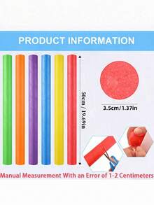 1/6/10PCS 19.7 Inch Durable Quick Dry Foam Mixed Color Swim Pool Noodles Water Aerobics Swimming Lessons Pool Decor Crafts Home Gym Birthday Party Summer Pool Party Training Equipment Pool Accessories Swim Gear Pool Floats - Colored Solid - View 8