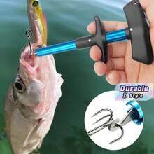 T型釣魚鉤拆卸器，鋁合金深喉快速鉤提取器，重型路亞魚鉤脫鉤器，適用大魚 - 多色 - 查看 1