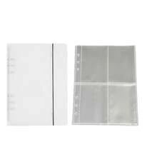A5 Loose Leaf Photo Album Book, DIY Scrapbook Journal Notebook, Clear Pocket Photocard Binder With Elastic Band, White Frosted Cover For Kpop Photocard, Ticket, Picture Storage - default - View 12