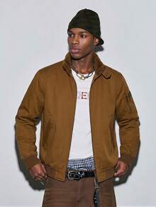 Modcrash Men's Jacket, Thick Thermal Lined, Workwear Style, Autumn/Winter Fall/Autumn/Winter - Khaki - View 2